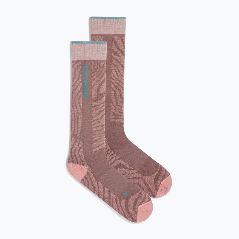 Șosete de schi pentru femei Icebreaker Merino Ski+ Light OTC Mountain Contour summit/blush/hydro 2