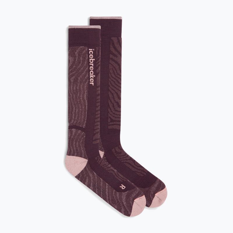 Șosete de schi pentru femei icebreaker Merino Ski+ Medium OTC Mountain Contour java/blush/summit 2