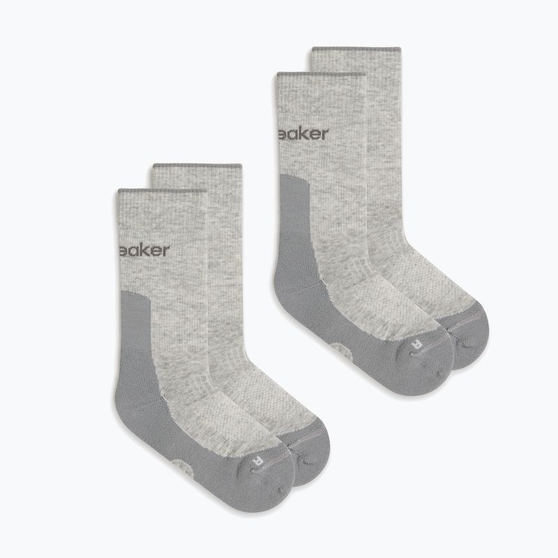 Șosete damă icebreaker Merino Hike+ Light Crew 2 perechi blizzar hthr/alloy 6