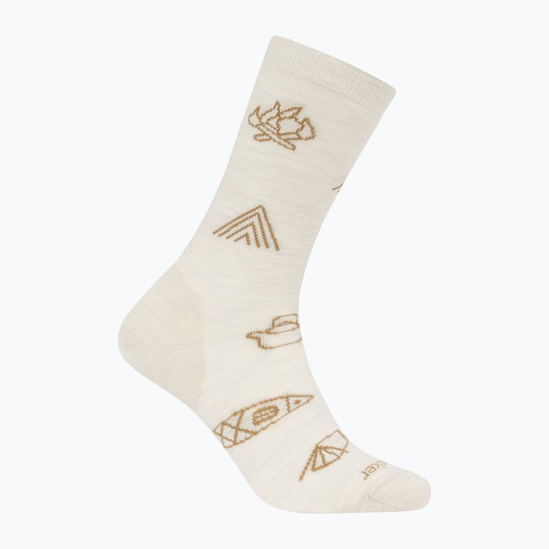 Șosete pentru femei icebreaker Merino Ultralight Crew Camp Ess ecru heather/sand
