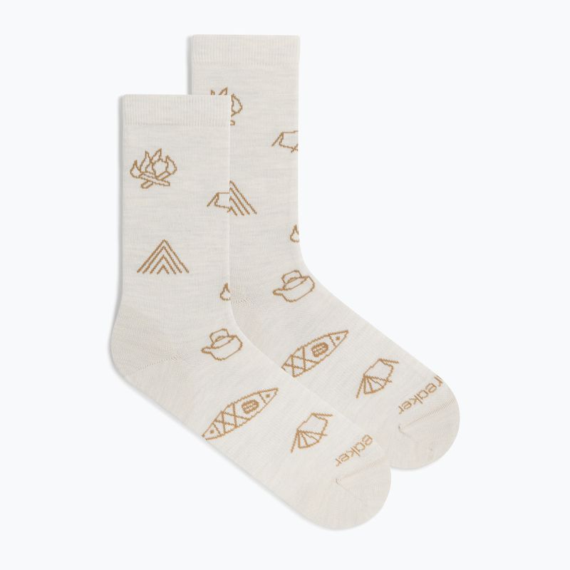 Șosete pentru femei icebreaker Merino Ultralight Crew Camp Ess ecru heather/sand 2