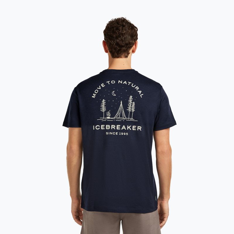 Tricou pentru bărbați icebreaker Merino 150 Tech Lite Peaceful Pass Tee midnight navy 3