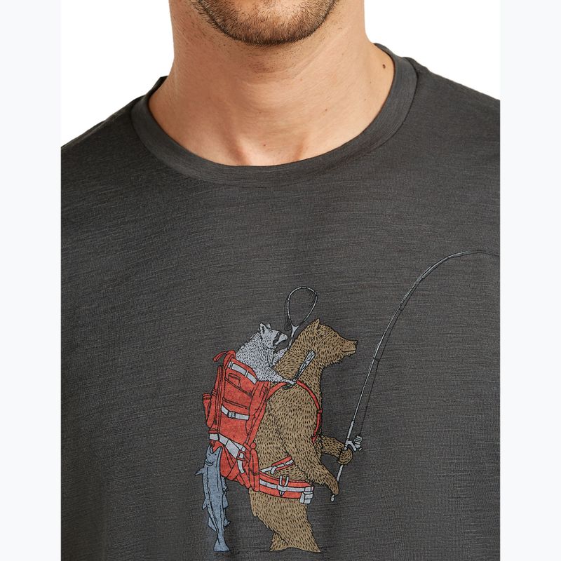 Tricou pentru bărbați icebreaker Merino 150 Tech Lite Bear Catch Tee obsidian 5
