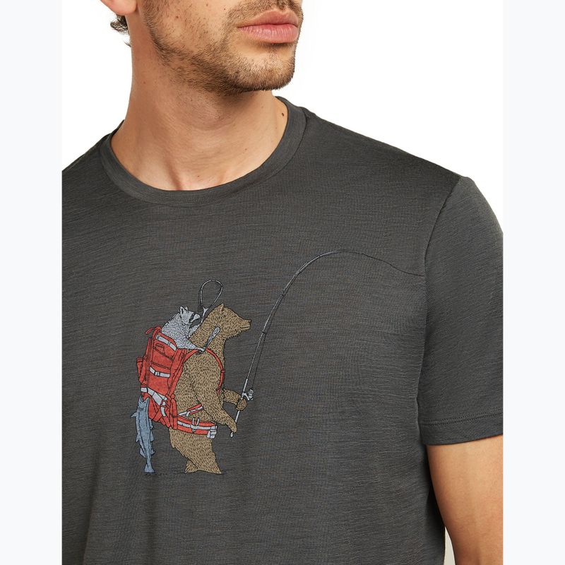 Tricou pentru bărbați icebreaker Merino 150 Tech Lite Bear Catch Tee obsidian 6
