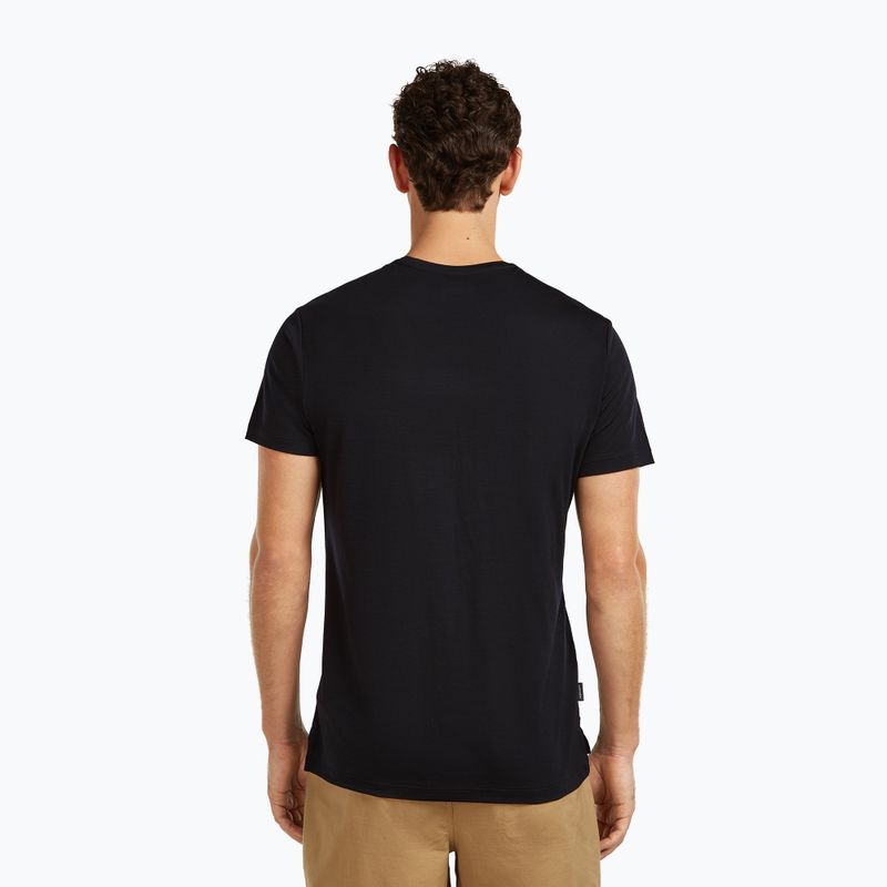 Tricou pentru bărbați icebreaker Merino 125 Cool-Lite Sphere Tee Across The Peaks black 3