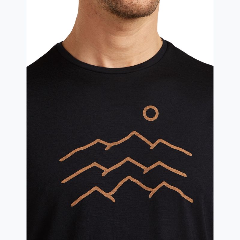 Tricou pentru bărbați icebreaker Merino 125 Cool-Lite Sphere Tee Across The Peaks black 6