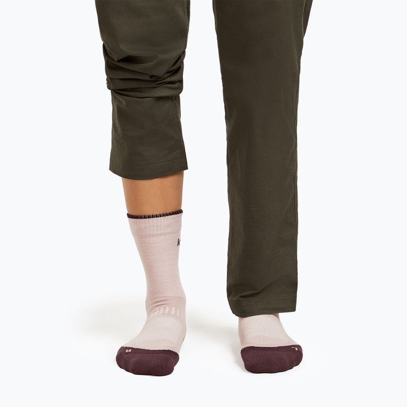 Șosete pentru femei icebreaker Merino Hike+ Light Crew pink quartz/java 3