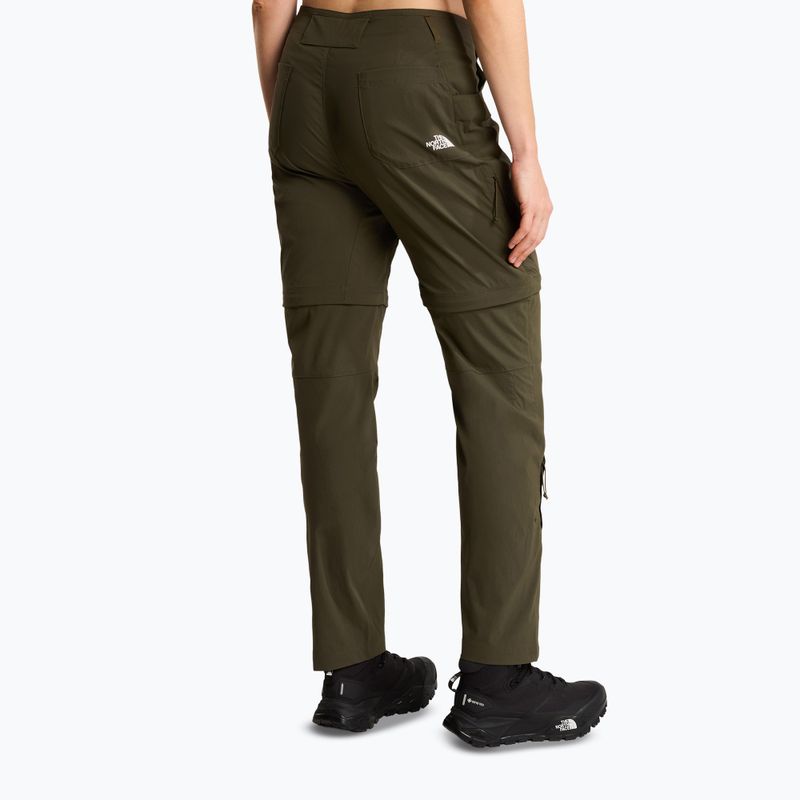Pantaloni de trekking pentru femei The North Face Exploration Regular Straight Convertible taupe green 3