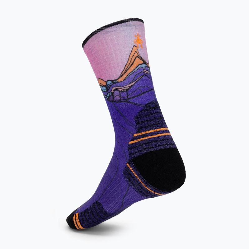 Șosete pentru femei Smartwool Hike Mountain Sunrise Print Crew deep navy 2