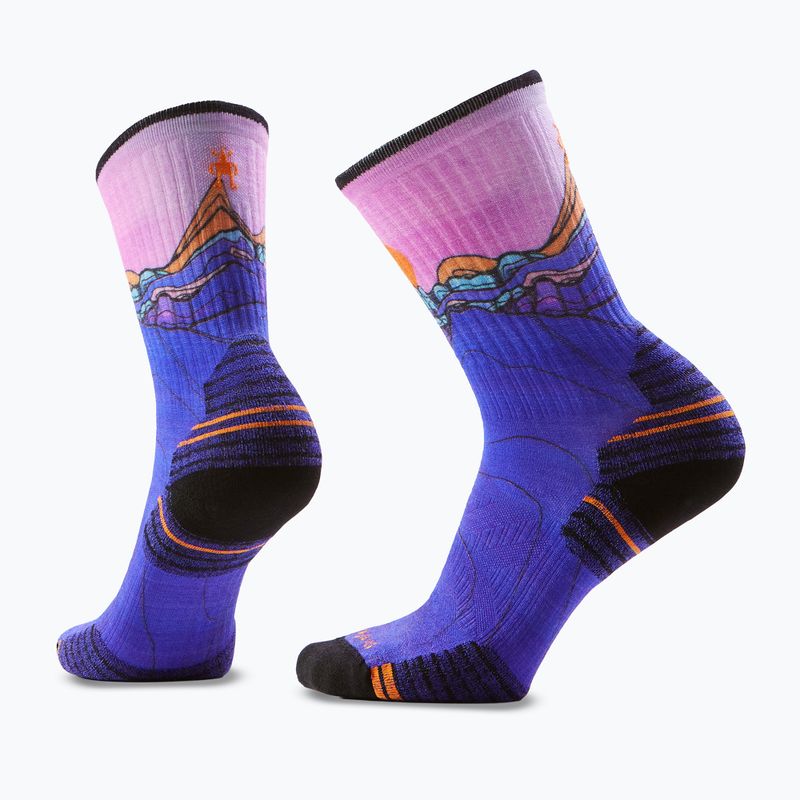 Șosete pentru femei Smartwool Hike Mountain Sunrise Print Crew deep navy 6