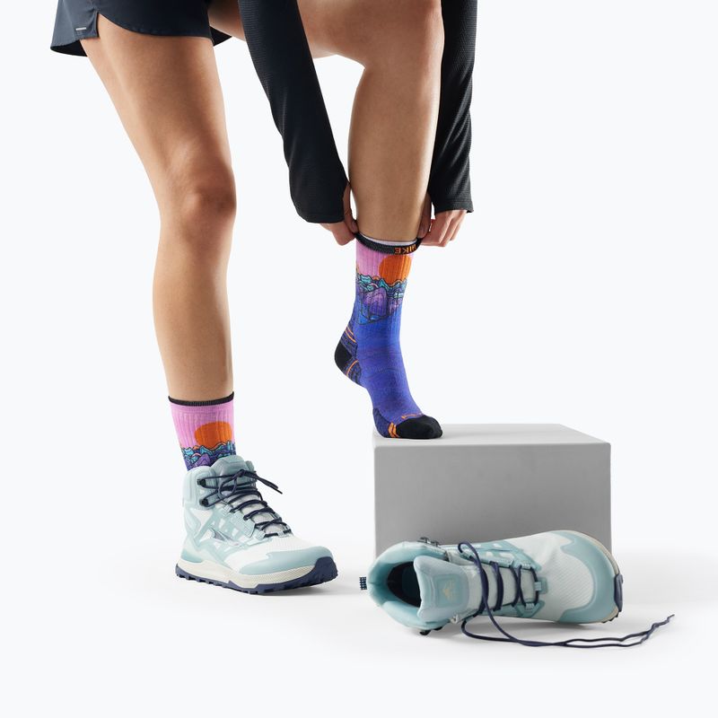 Șosete pentru femei Smartwool Hike Mountain Sunrise Print Crew deep navy 7