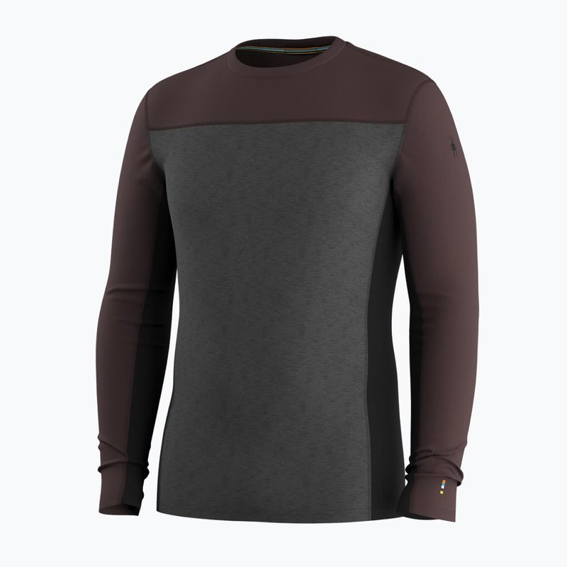 Bluză termoactivă pentru bărbați Smartwool Classic Thermal Merino Base Layer Colorblock Crew Boxed mink/charcoal 3
