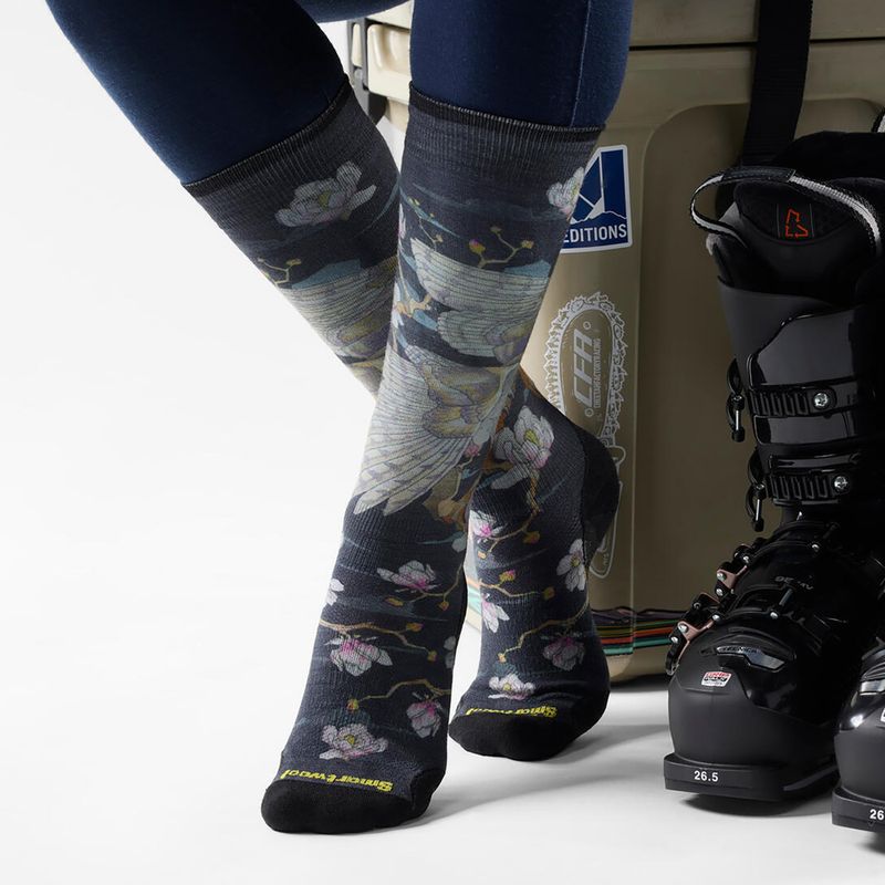 Șosete de schi pentru femei Smartwool Ski Zero Cushion Nightwatcher Prrint OTC black 2