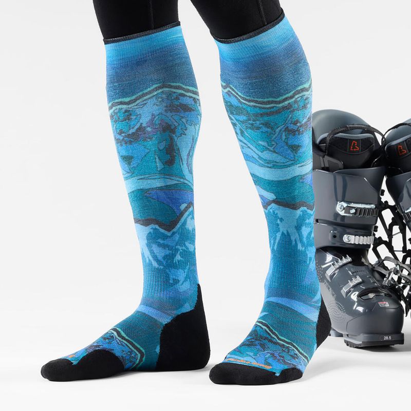 Șosete de schi Smartwool Ski Targeted Cushion Storm Peak Print OTC nightfall blue 2
