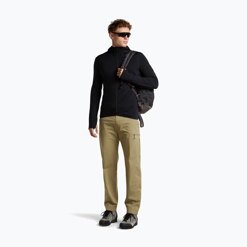 Bluză de trekking pentru bărbați Icebreaker Merino 200 Realfleece Descender Half Zip Hoodie black 2