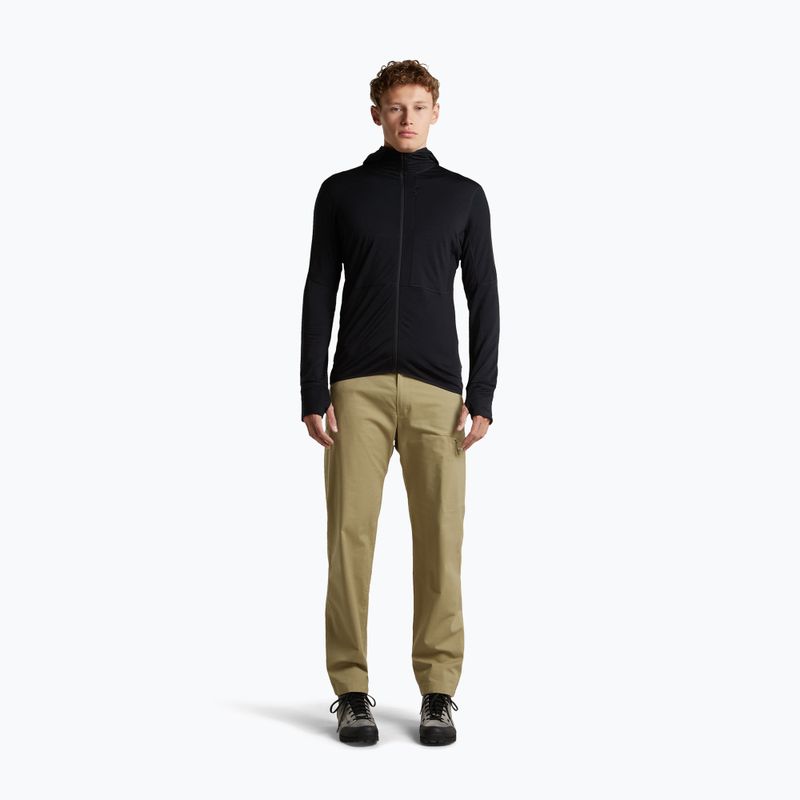 Bluză de trekking pentru bărbați Icebreaker Merino 200 Realfleece Descender Half Zip Hoodie black 4