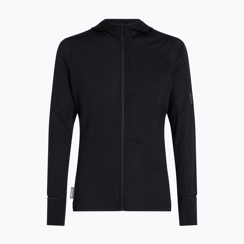 Bluză de trekking pentru bărbați Icebreaker Merino 200 Realfleece Descender Half Zip Hoodie black 10