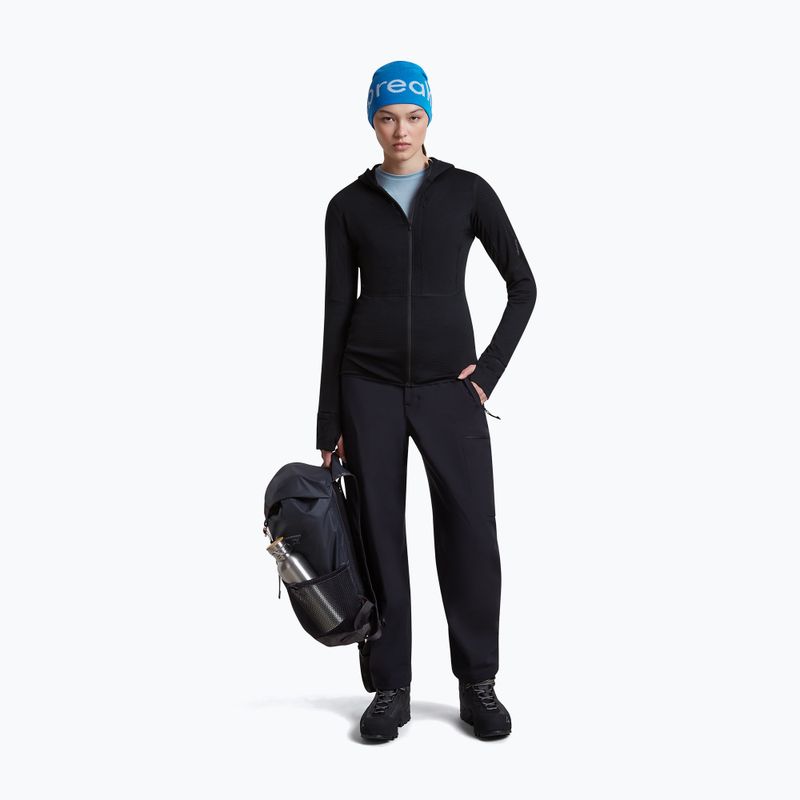 Bluză de trekking pentru femei Icebreaker Merino 200 Realfleece Descender Half Zip Hoodie black 2