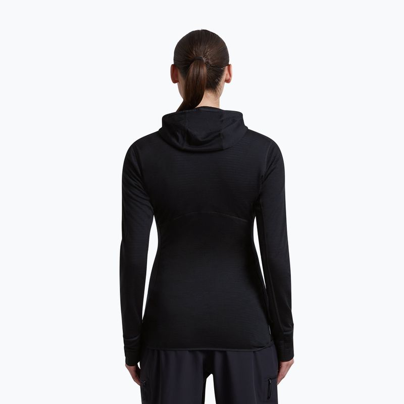 Bluză de trekking pentru femei Icebreaker Merino 200 Realfleece Descender Half Zip Hoodie black 3