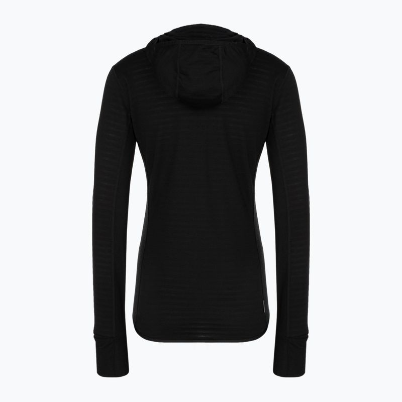 Bluză de trekking pentru femei Icebreaker Merino 300 Realfleece Descender Zip Hoodie black 2