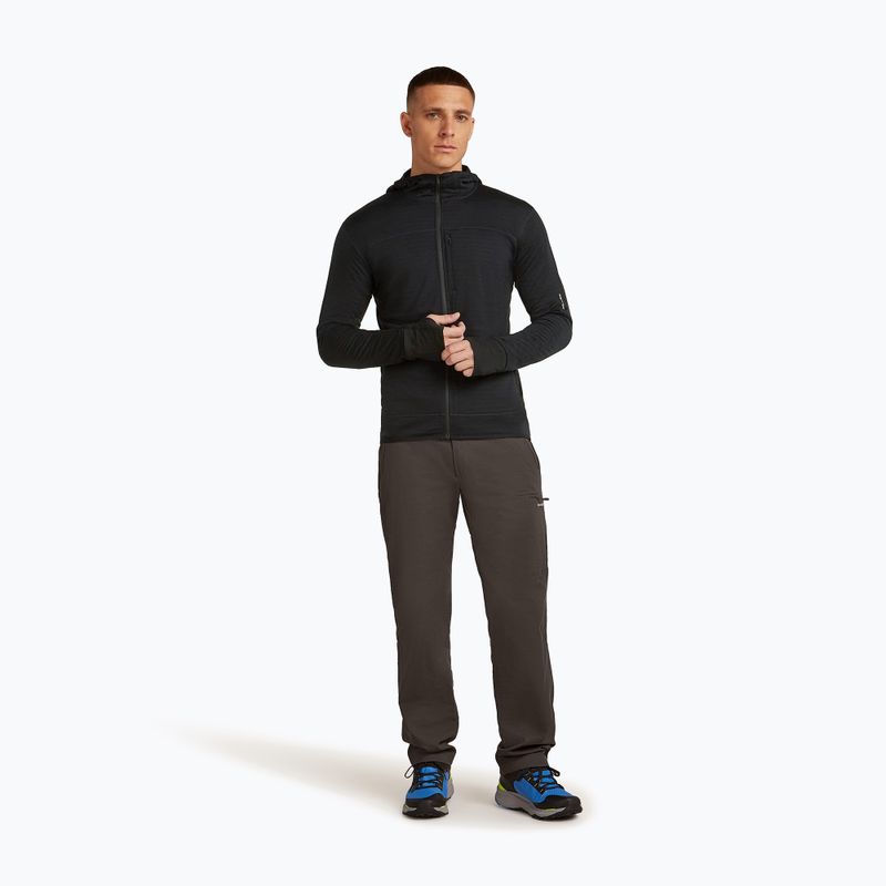 Bluză de trekking pentru bărbați Icebreaker Merino 300 Realfleece Descender Zip Hoodie black 2