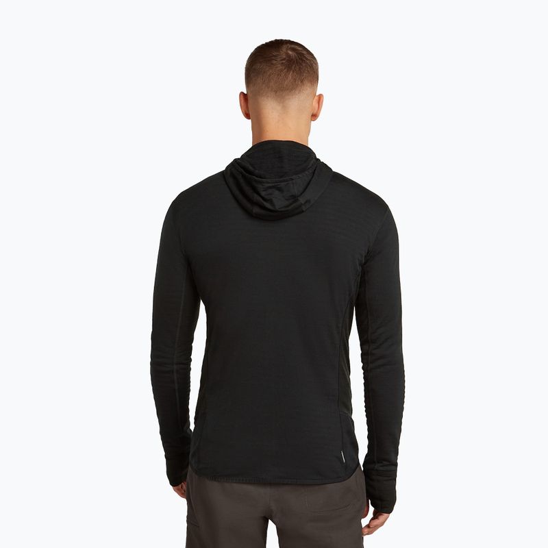 Bluză de trekking pentru bărbați Icebreaker Merino 300 Realfleece Descender Zip Hoodie black 3