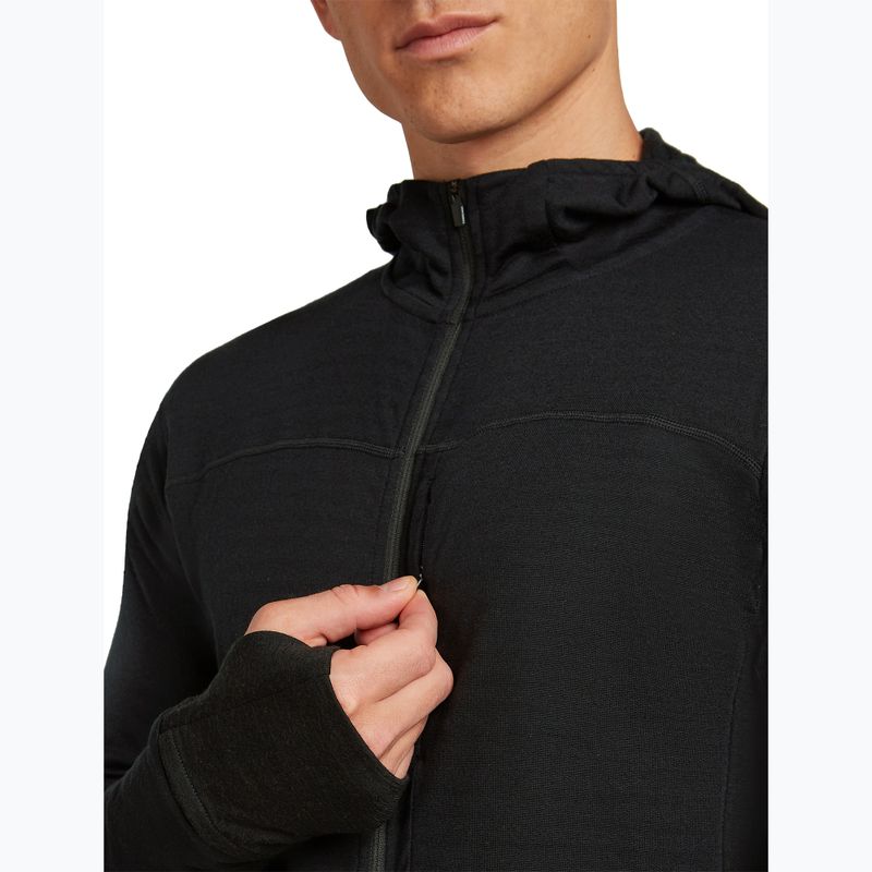 Bluză de trekking pentru bărbați Icebreaker Merino 300 Realfleece Descender Zip Hoodie black 5
