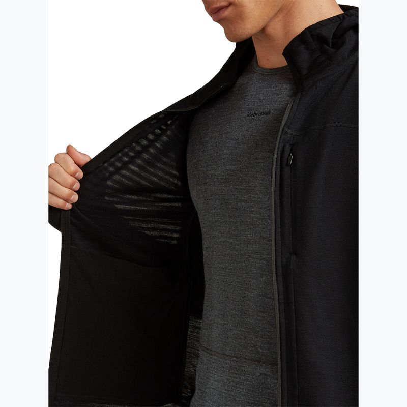 Bluză de trekking pentru bărbați Icebreaker Merino 300 Realfleece Descender Zip Hoodie black 7