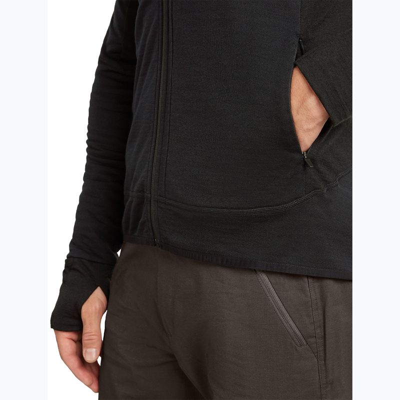 Bluză de trekking pentru bărbați Icebreaker Merino 300 Realfleece Descender Zip Hoodie black 9