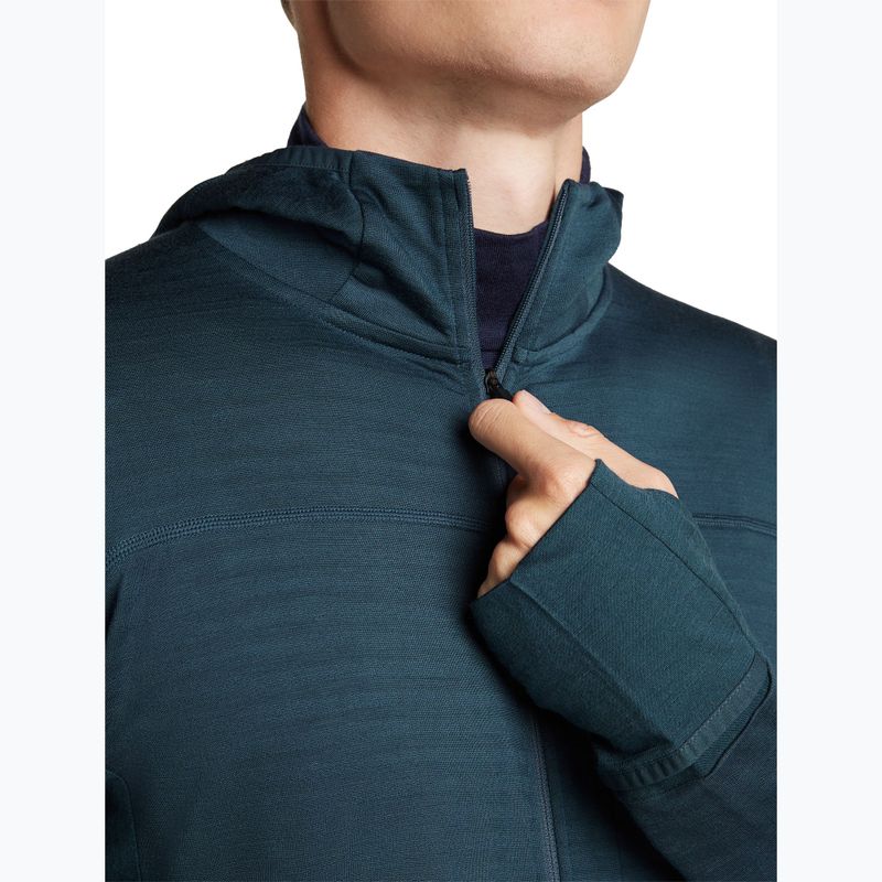 Bluză de trekking pentru bărbați Icebreaker Merino 300 Realfleece Descender Zip Hoodie abyss 7