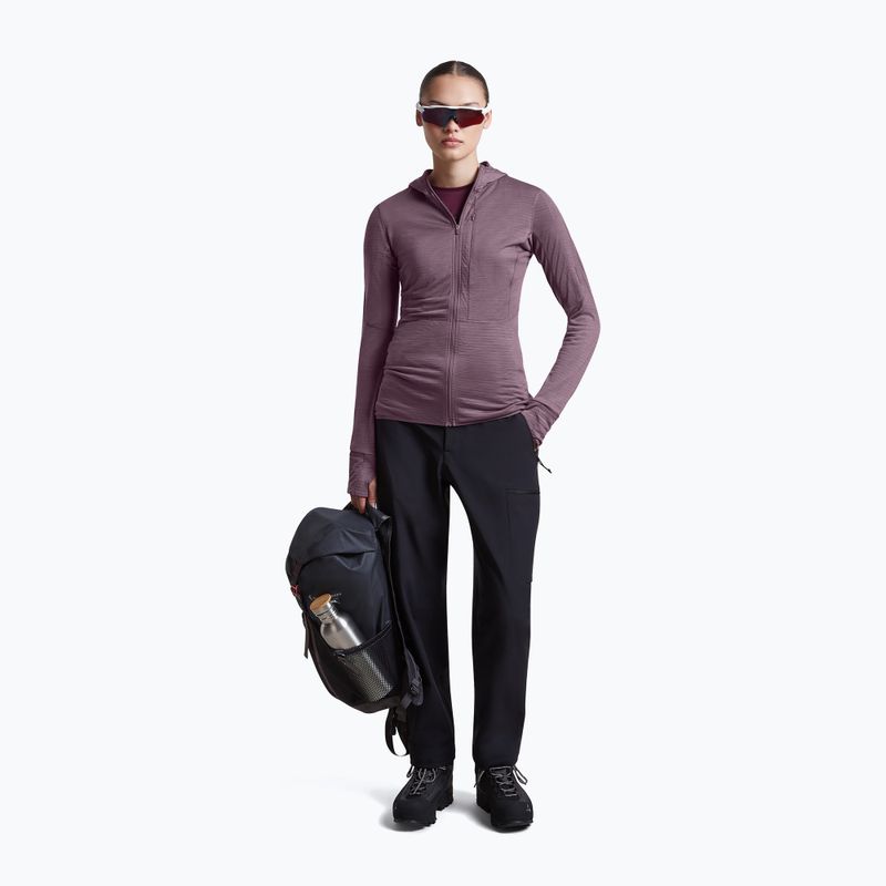 Bluză de trekking pentru femei Icebreaker Merino 200 Realfleece Descender Half Zip Hoodie grey plum 2