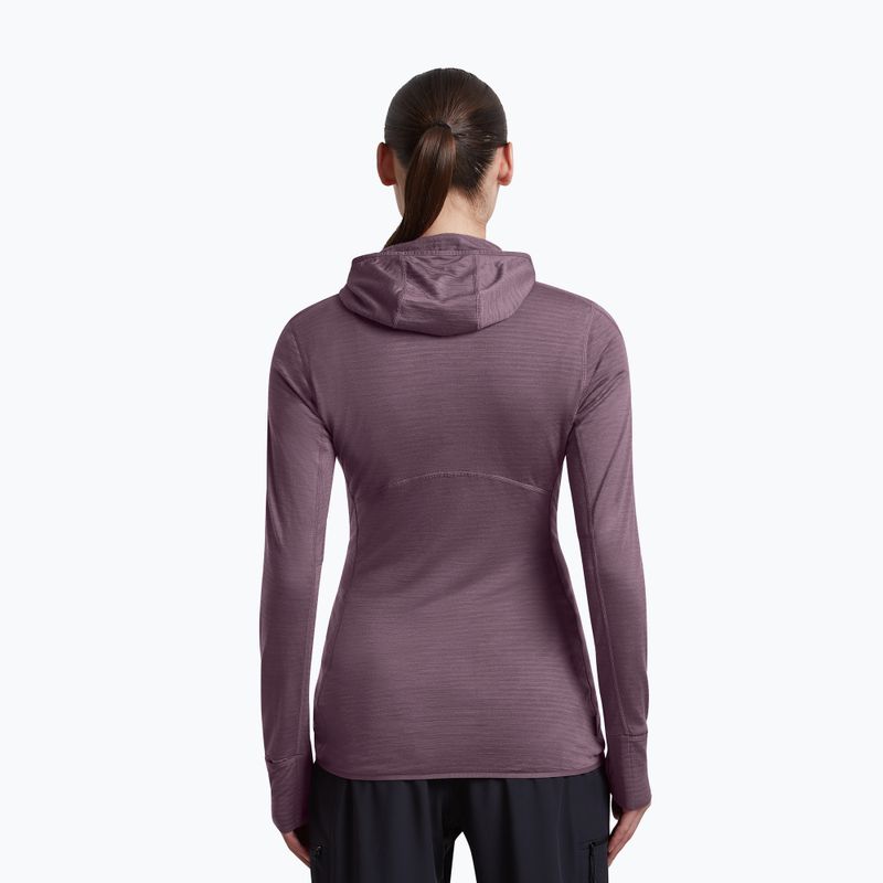 Bluză de trekking pentru femei Icebreaker Merino 200 Realfleece Descender Half Zip Hoodie grey plum 3