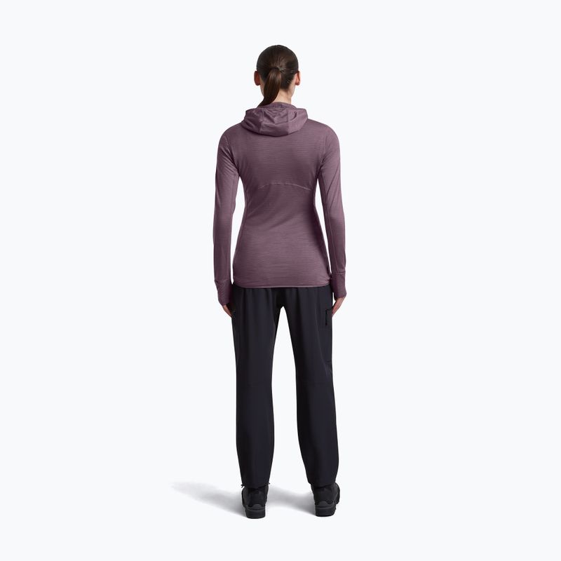 Bluză de trekking pentru femei Icebreaker Merino 200 Realfleece Descender Half Zip Hoodie grey plum 5