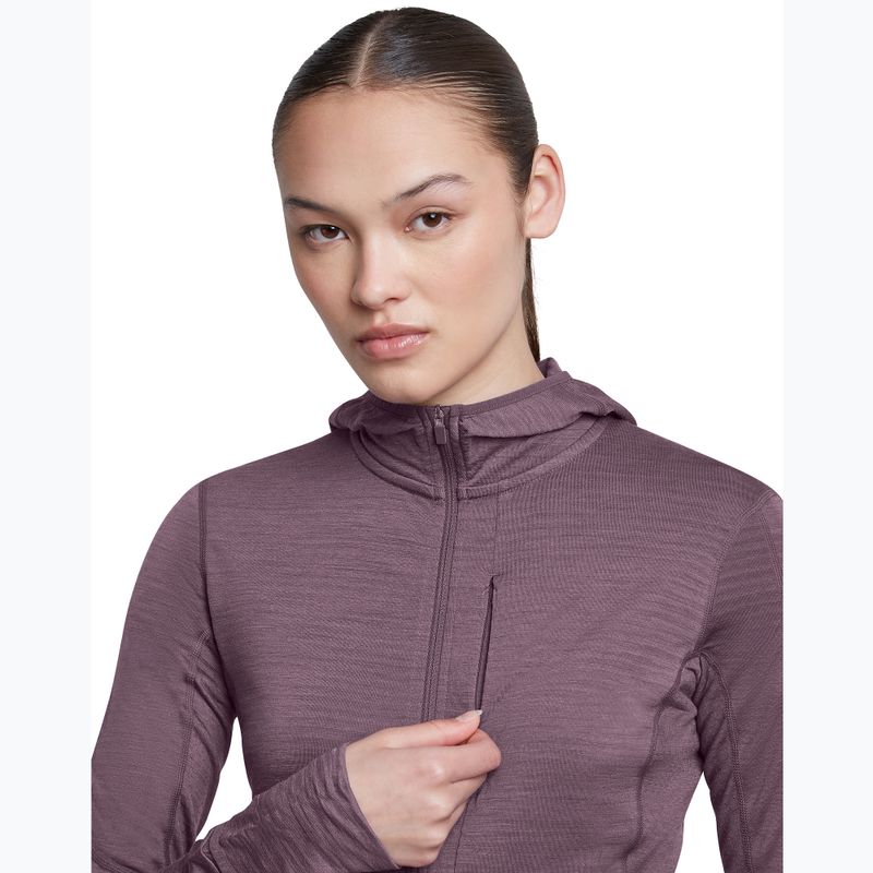 Bluză de trekking pentru femei Icebreaker Merino 200 Realfleece Descender Half Zip Hoodie grey plum 7