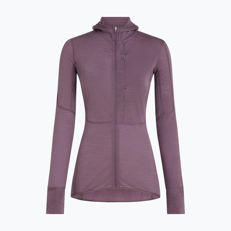 Bluză de trekking pentru femei Icebreaker Merino 200 Realfleece Descender Half Zip Hoodie grey plum 10