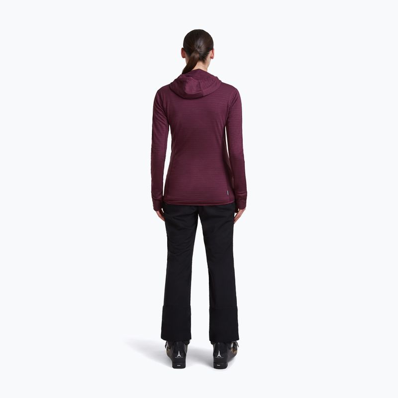 Bluză de trekking pentru femei Icebreaker Merino 300 Realfleece Descender Zip Hoodie dark berry 8