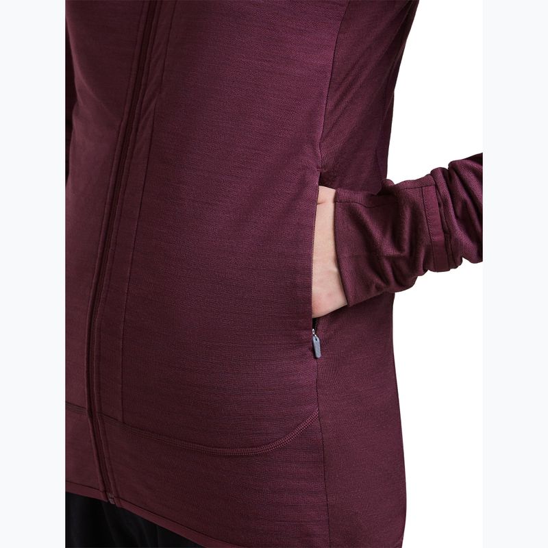 Bluză de trekking pentru femei Icebreaker Merino 300 Realfleece Descender Zip Hoodie dark berry 10
