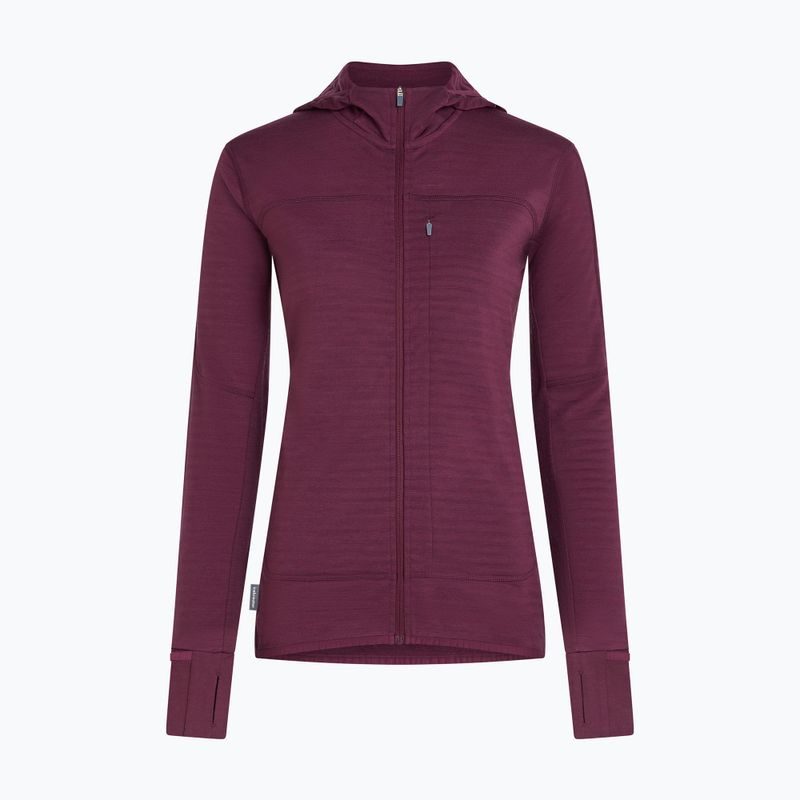 Bluză de trekking pentru femei Icebreaker Merino 300 Realfleece Descender Zip Hoodie dark berry 11
