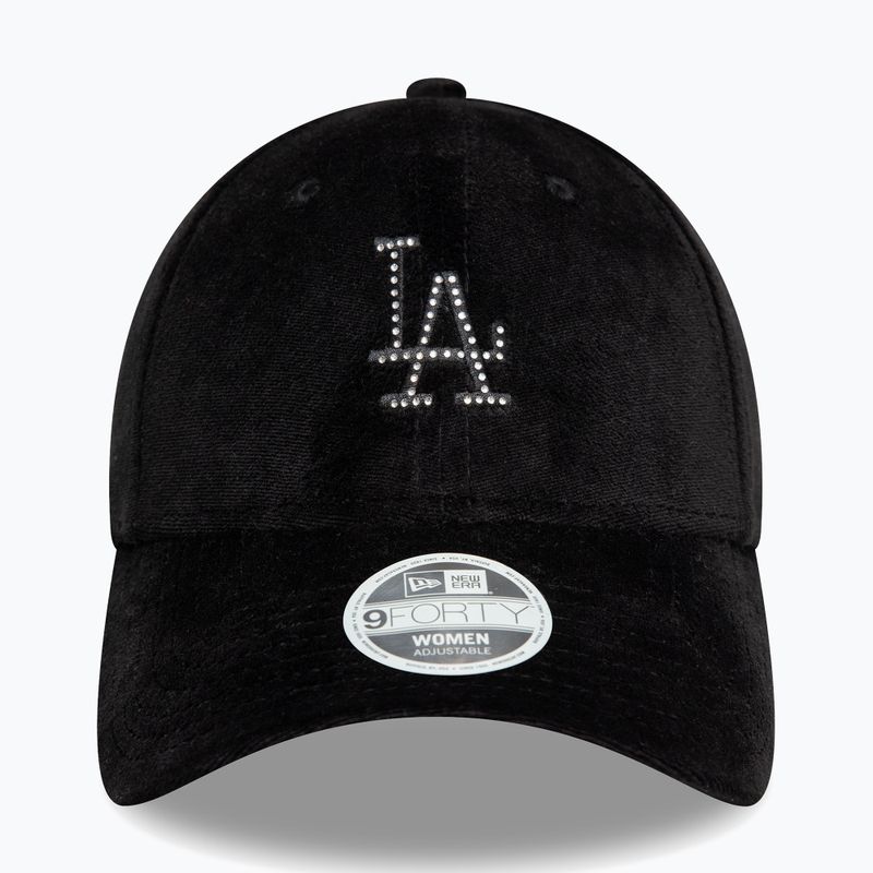 New Era Diamante Velour 9Forty Los Angeles Dodgers șapcă de baseball negru 2
