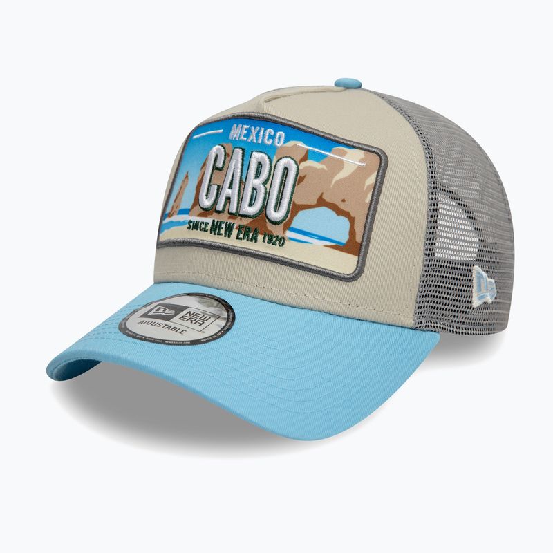 New Era Licence Plate Los Angeles Trucker șapcă de baseball bej deschis 3