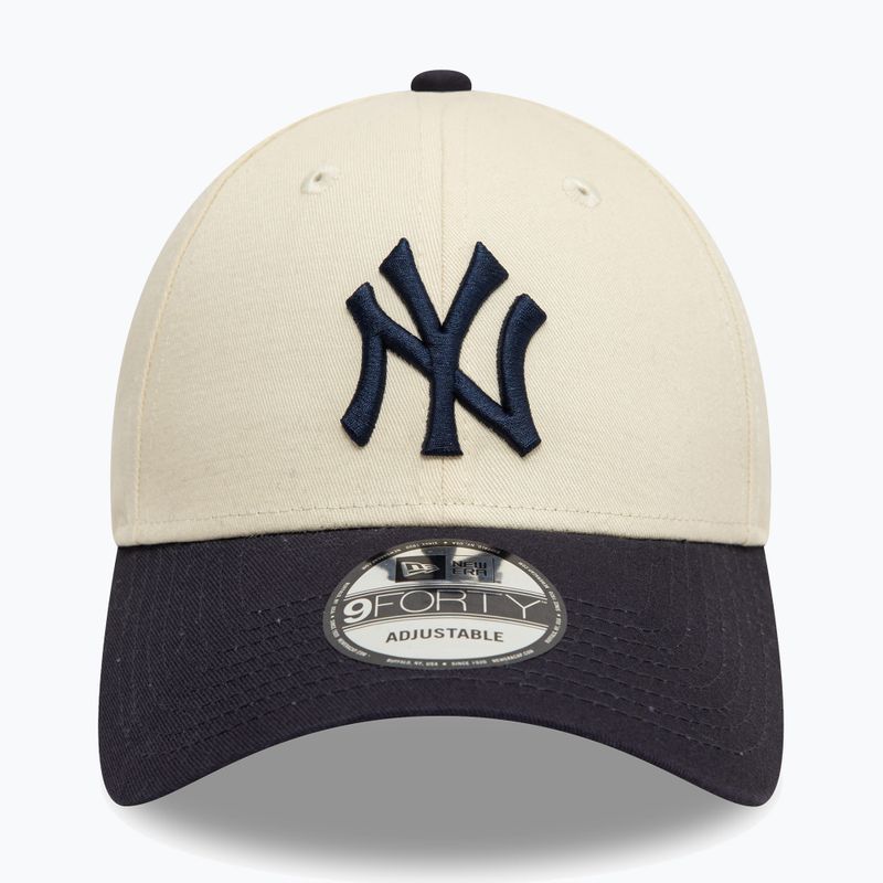 New Era Colourblock 9Forty New York Yankees șapcă de baseball bej deschis 3