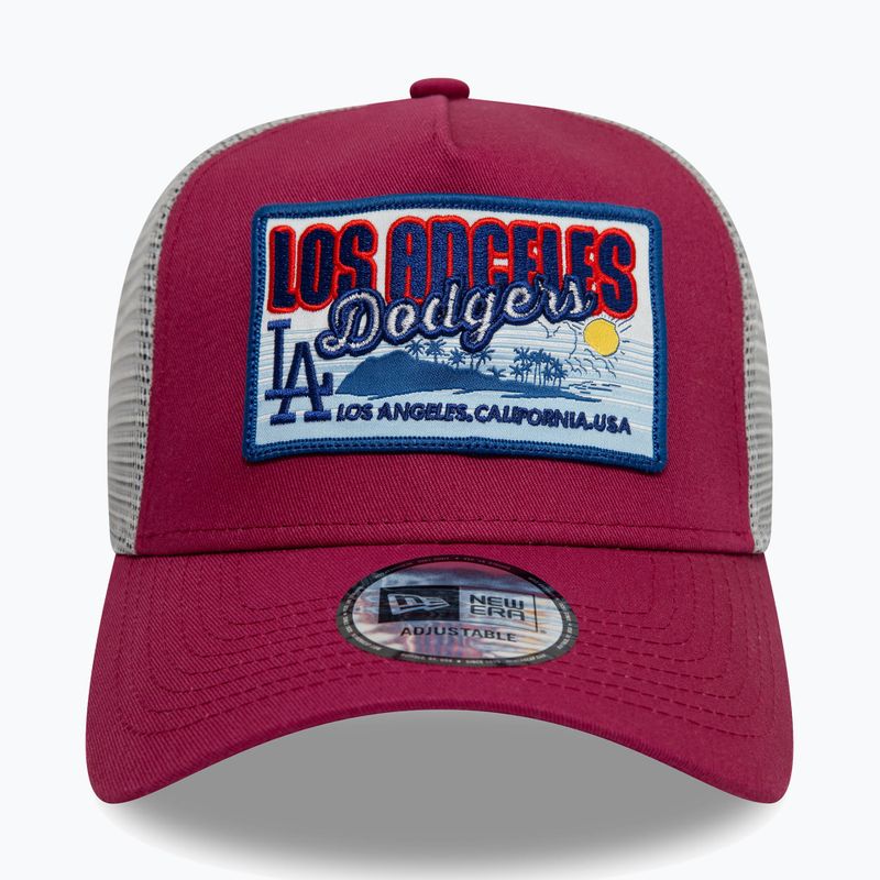 New Era MLB Patch Trucker Los Angeles Dodgers șapcă de baseball roșu închis 2