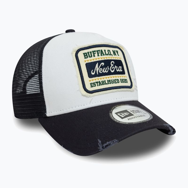 New Era NE Patch Distressed Trucker cap alb