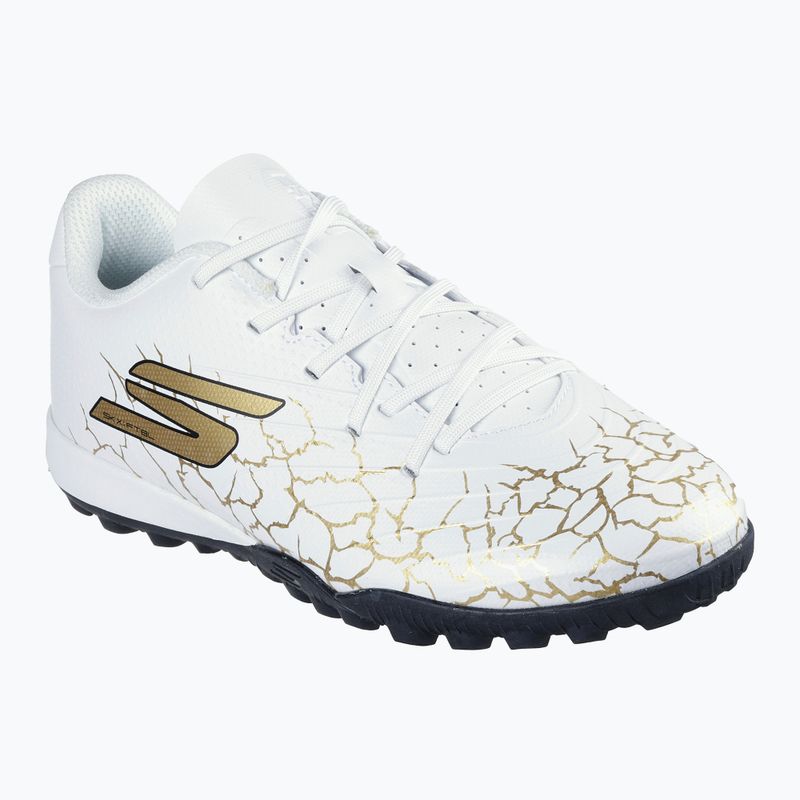 Încălțăminte de fotbal pentru copii SKECHERS Skx_1.5 Youth Jr TF white/gold 8
