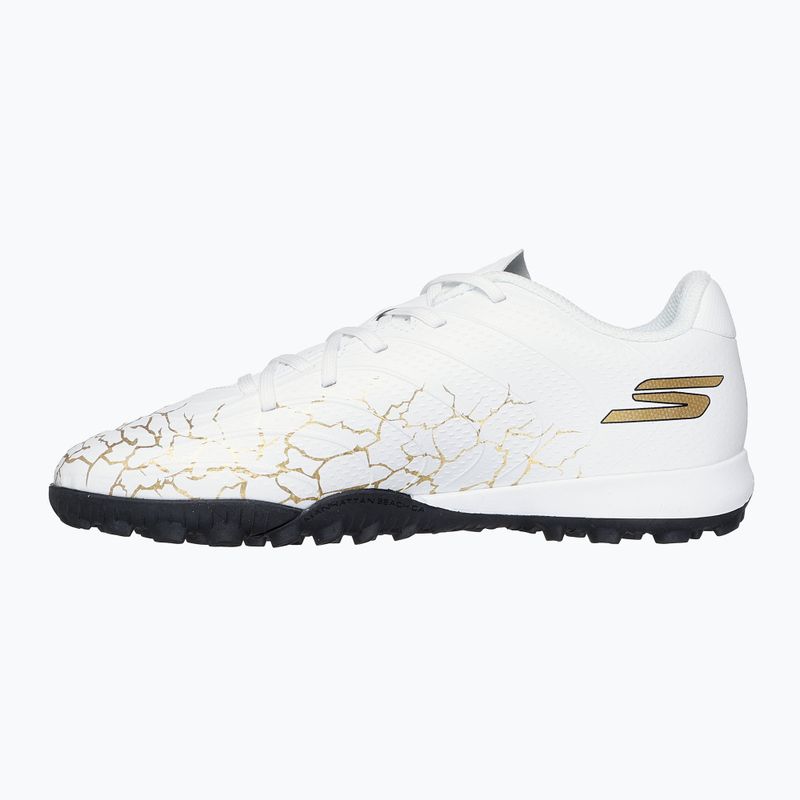 Încălțăminte de fotbal pentru copii SKECHERS Skx_1.5 Youth Jr TF white/gold 10