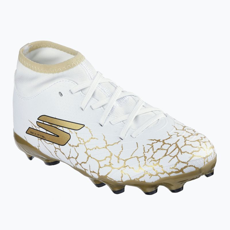 Încălțăminte de fotbal pentru copii SKECHERS Skx_1.5 High Td Jr FG white/gold 8