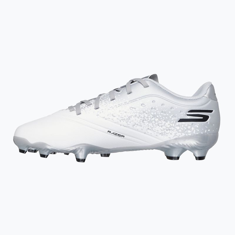 Încălțăminte de fotbal pentru copii SKECHERS Razor 1.5 Youth Jr FG white/silver 10