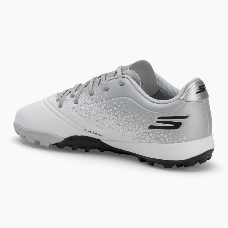 Încălțăminte de fotbal pentru copii SKECHERS Razor 1.5 Youth Jr TF white/silver 3