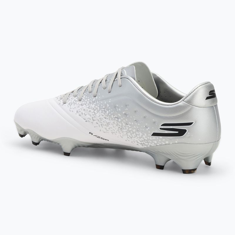 Încălțăminte de fotbal pentru bărbați SKECHERS Razor 1.5 Academy FG white/silver 3