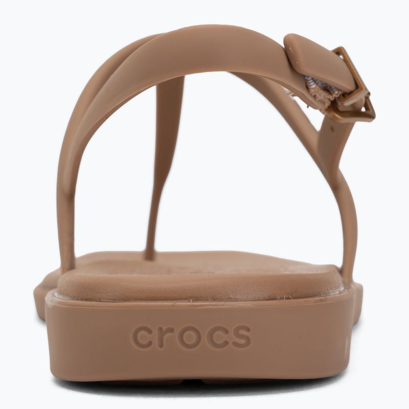 Sandale de damă Crocs Miami Thong Flip milk chocolate 6